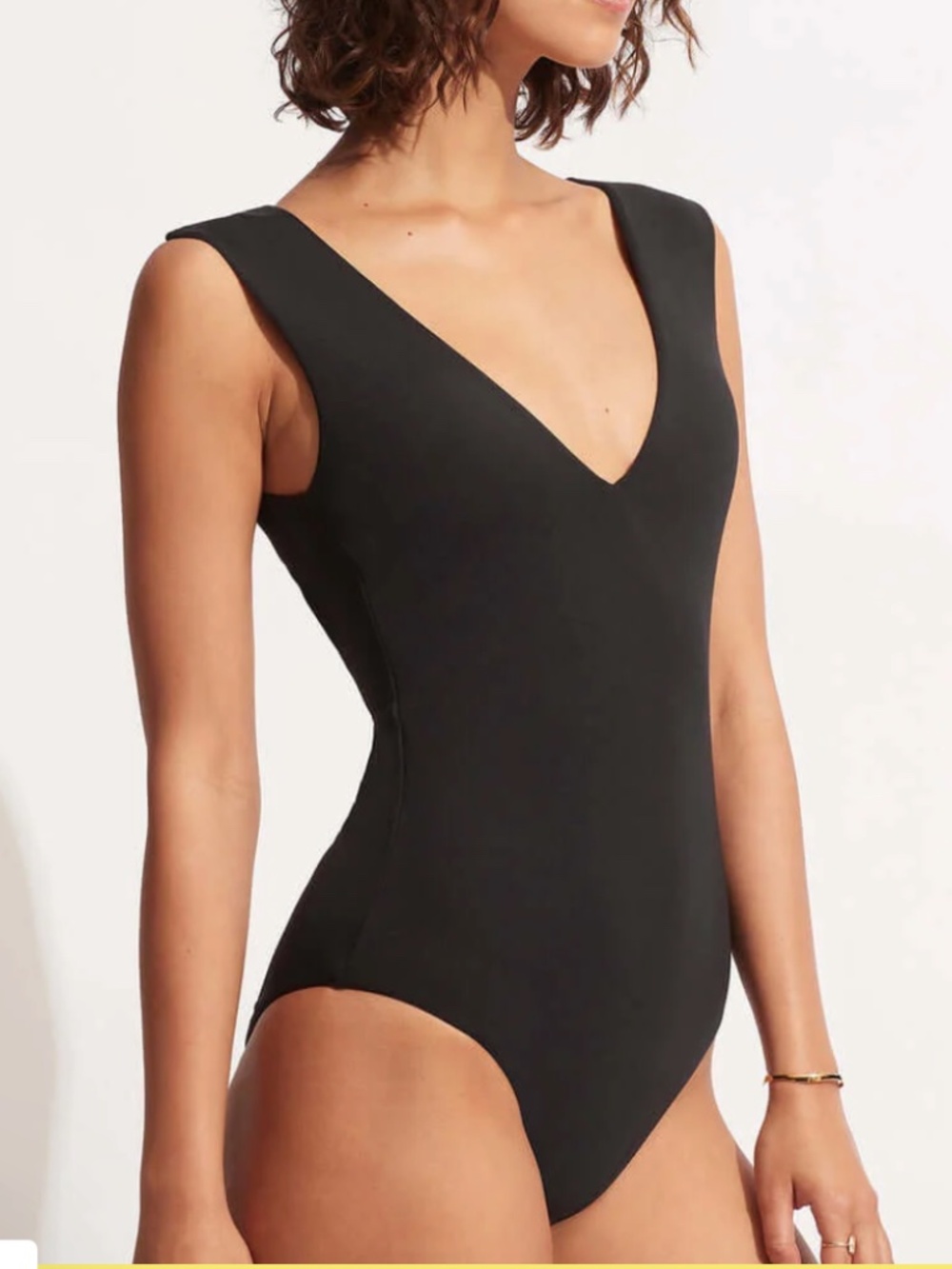 Seafolly Active V Neck One Piece Swimsuit - Black Size 8